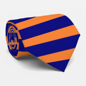 トレンディーネイビーブルーとオレンジの水平ストライプ ネクタイ (ロール)