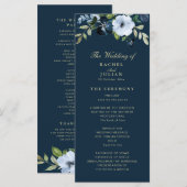 トレンディーネイビーブルーと金ゴールド結婚式 プログラム (正面/裏面)