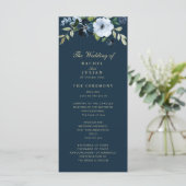 トレンディーネイビーブルーと金ゴールド結婚式 プログラム (スタンド正面)