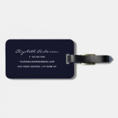 トレンディーネイビーブループレイドツイード荷物タグ ラゲッジタグ (裏面横)