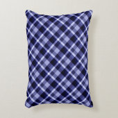 トレンディーネイビーブループレイドパターンアクセントピロー アクセントクッション (正面(垂直))