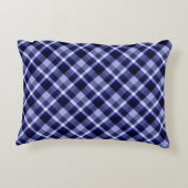 トレンディーネイビーブループレイドパターンアクセントピロー アクセントクッション (裏面)