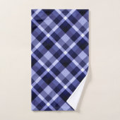 トレンディーネイビーブループレイドパターンバスタオルセット バスタオルセット (ハンドタオル)