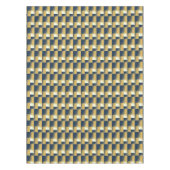 トレンディーネイビーブルーマスタードイエローパタースタイリッシュン テーブルクロス (正面)