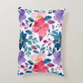 トレンディーネイビーブルー赤面ピンクパープルパターン アクセントクッション (裏面(縦))