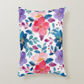 トレンディーネイビーブルー赤面ピンクパープルパターン アクセントクッション (正面(垂直))