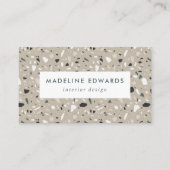 トレンディーネイビーブルー&ベージュテラッツォ 名刺 (正面)