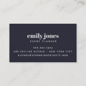 トレンディーネイビー&シルバーナイトスカイプロフェッショナル 名刺 (裏面)