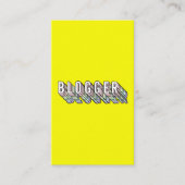 トレンディーネオンイエロー3dタイポグラフィブロガーミニマル 名刺 (正面)