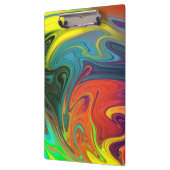 トレンディーネオンオレンジ赤ブルー緑抽象芸術 クリップボード (左)