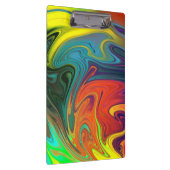 トレンディーネオンオレンジ赤ブルー緑抽象芸術 クリップボード (右)