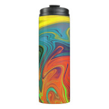 トレンディーネオンオレンジ赤ブルー緑抽象芸術