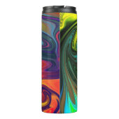 トレンディーネオンオレンジ赤ブルー緑抽象芸術 タンブラー (裏面)