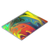 トレンディーネオンオレンジ赤ブルー緑抽象芸術 ノートブック (左側)