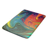 トレンディーネオンオレンジ赤ブルー緑抽象芸術 バスマット (アングル)