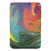 トレンディーネオンオレンジ赤ブルー緑抽象芸術 バスマット (正面縦)