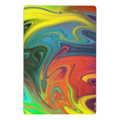 トレンディーネオンオレンジ赤ブルー緑抽象芸術 ミニクリップボード (裏面)