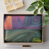 トレンディーネオンオレンジ赤ブルー緑抽象芸術 薄葉紙 (ギフト)