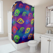 トレンディーネオンカラフルアイパターン シャワーカーテン (インサイチュ)