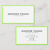 トレンディーネオングリーンミニマルモダンプロフェッショナル 名刺 (正面/裏面)