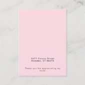 トレンディーネオンピンクテラゾイヤリングディスプレイ 名刺 (裏面)