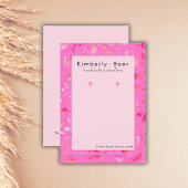 トレンディーネオンピンクテラゾイヤリングディスプレイ 名刺