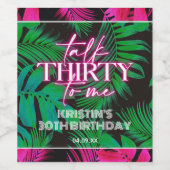 トレンディーネオンピンクトーク30歳の誕生日 ワインラベル (シングルラベル)