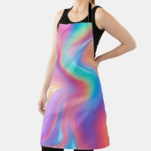 トレンディーネオンピンクブルーグリーン抽象芸術波 エプロン (インサイチュ)