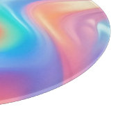 トレンディーネオンピンクブルーグリーン抽象芸術波 カッティングボード (角)