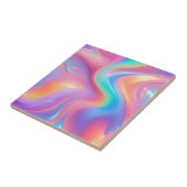 トレンディーネオンピンクブルーグリーン抽象芸術波 タイル (側面)