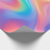 トレンディーネオンピンクブルーグリーン抽象芸術波 ラッピングペーパー (角)