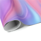 トレンディーネオンピンクブルーグリーン抽象芸術波 ラッピングペーパー (ロールコーナー)