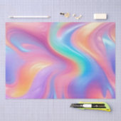 トレンディーネオンピンクブルーグリーン抽象芸術波 薄葉紙 (クラフト)