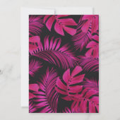 トレンディーネオンピンク熱帯四十の誕生日 招待状 (裏面)