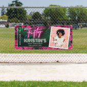 トレンディーネオンピンク熱帯50誕生日へようこそ 横断幕 (インサイチュ)