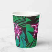トレンディーネオンピンク熱帯50誕生日 紙コップ (右)
