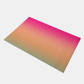 トレンディーネオンピンク緑と砂茶色 ドアマット (アングル)