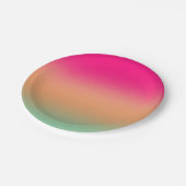 トレンディーネオンピンク緑と砂茶色 ペーパープレート (アングル)