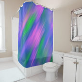 トレンディーネオンブライトブルーグリーンピンク抽象芸術 シャワーカーテン (インサイチュ)