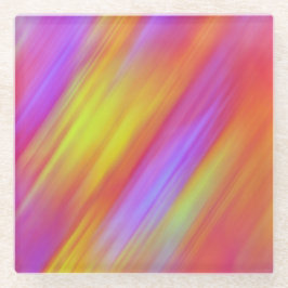 トレンディーネオンブライトレッドピンクイエロー抽象芸術 ガラスコースター
