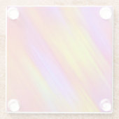 トレンディーネオンブライトレッドピンクイエロー抽象芸術 ガラスコースター (裏面)