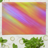 トレンディーネオンブライトレッドピンクイエロー抽象芸術 キッチンタオル (折り畳み)