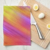 トレンディーネオンブライトレッドピンクイエロー抽象芸術 キッチンタオル (四つ折り)