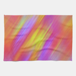 トレンディーネオンブライトレッドピンクイエロー抽象芸術 キッチンタオル