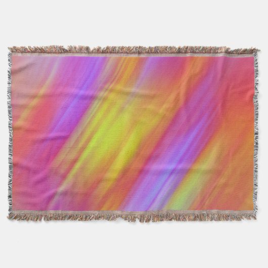トレンディーネオンブライトレッドピンクイエロー抽象芸術 スローブランケット (正面)