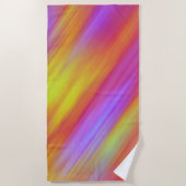 トレンディーネオンブライトレッドピンクイエロー抽象芸術 ビーチタオル (正面)