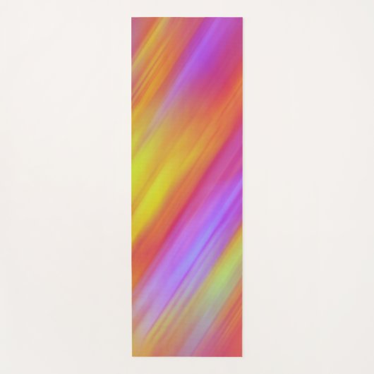 トレンディーネオンブライトレッドピンクイエロー抽象芸術 ヨガマット (正面)