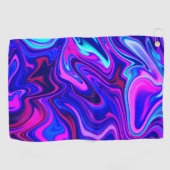 トレンディーネオンブルーピンクターコイズ抽象芸術 ゴルフタオル (横)