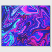 トレンディーネオンブルーピンクターコイズ抽象芸術 ラッピングペーパー (フラット)