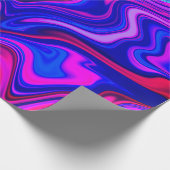 トレンディーネオンブルーピンクターコイズ抽象芸術 ラッピングペーパー (角)